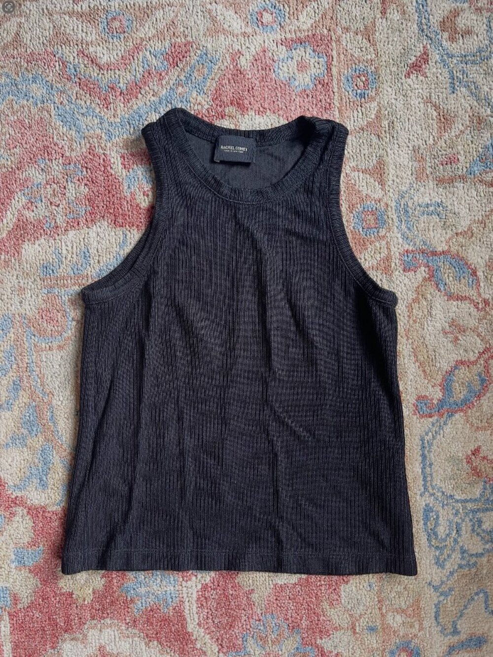Rachel Comey Black Ribbed Knit Sleeveless Tank Top Size 4 Made in NY